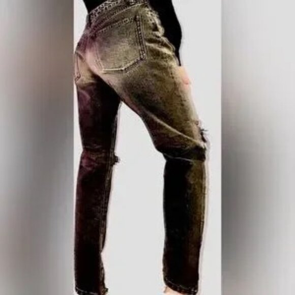 NWT John Elliott Japanese Selvedge Denim Charlotte Distressed Slim Jean BLACK - Picture 2 of 16